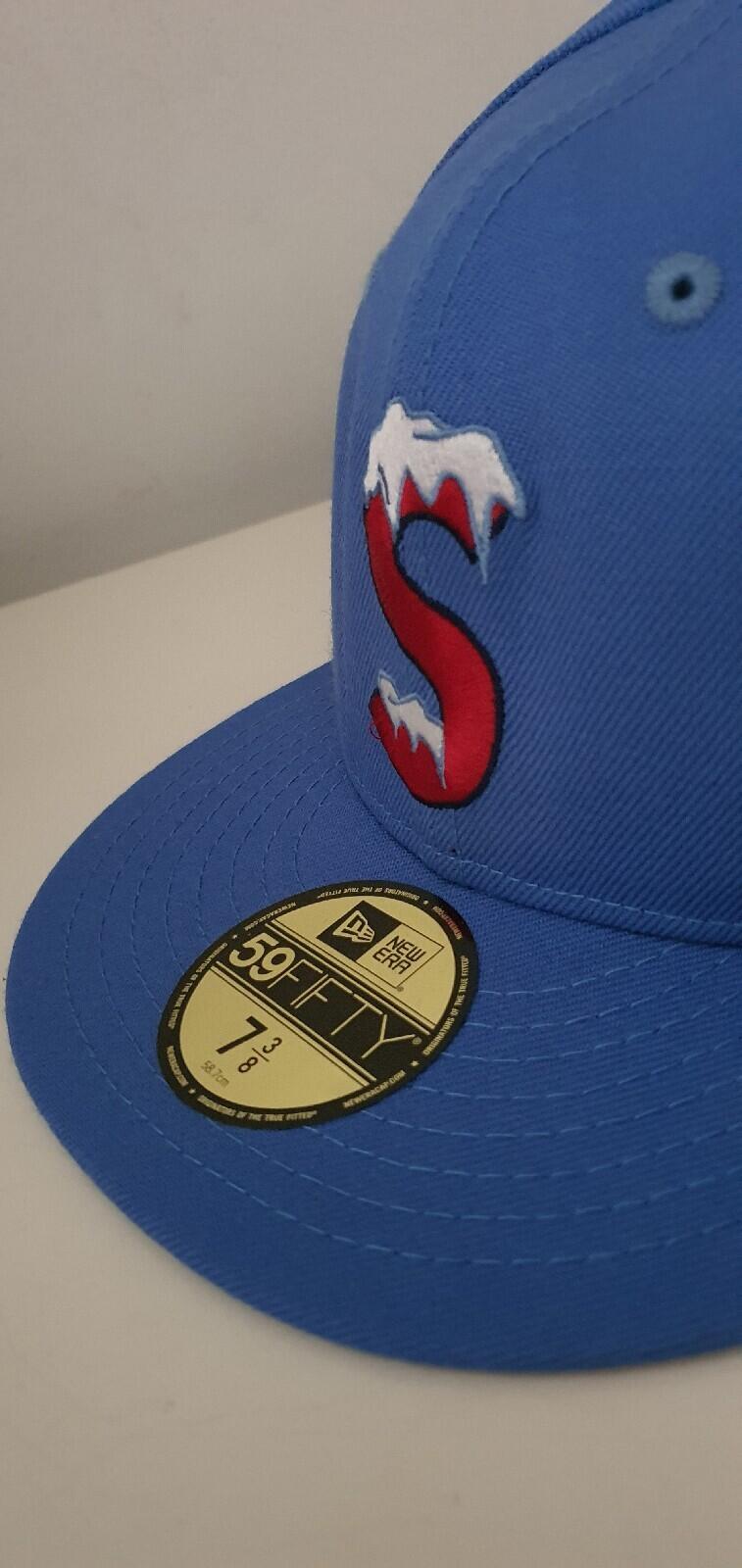 FW20 Supreme S Logo New Era Bright Blue cap hat size 7 3/8