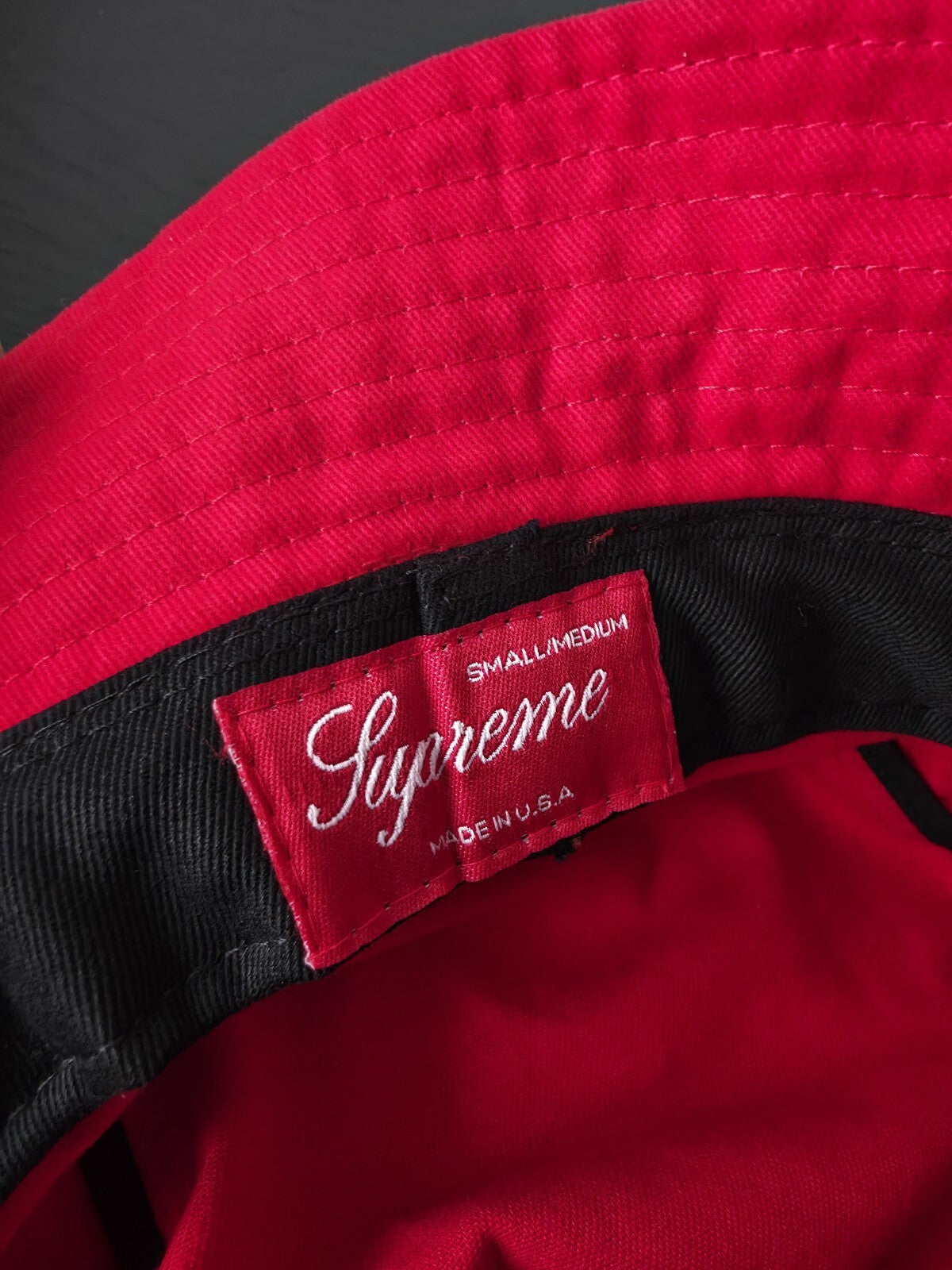 SS14 Supreme Classic Logo Crusher Hat Red Size S/M