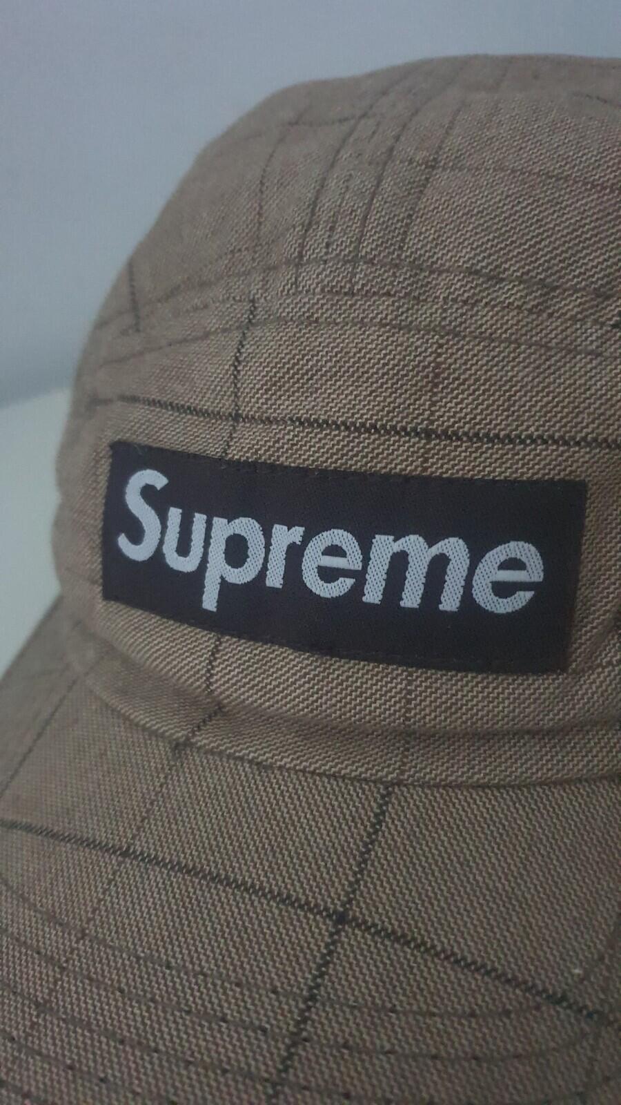 2002 Supreme Tweed Camp Cap Mütze Vintage Sehr selten Braun Beige