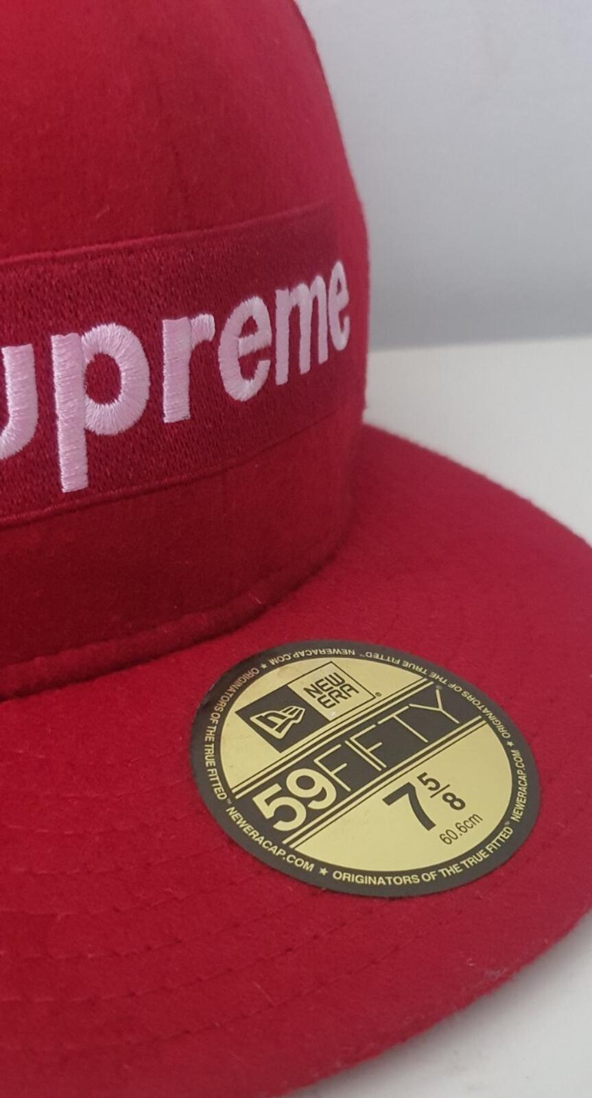FW11 Supreme Loro Piana Box Logo New Era Red Wool size 7 5/8