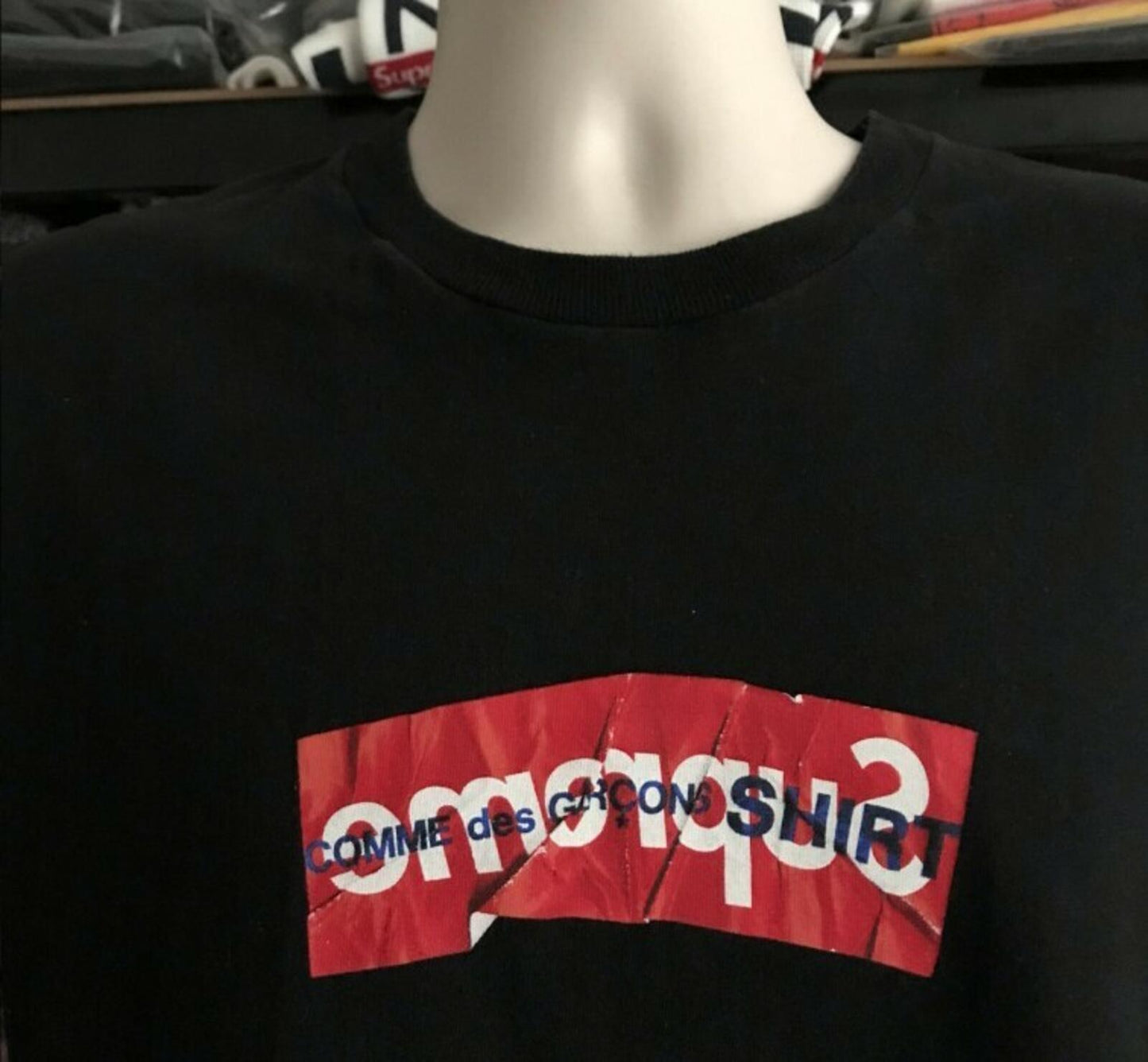 SS17 Supreme CDG Comme Des Garçons Shirt Box Logo Tee Black Size M
