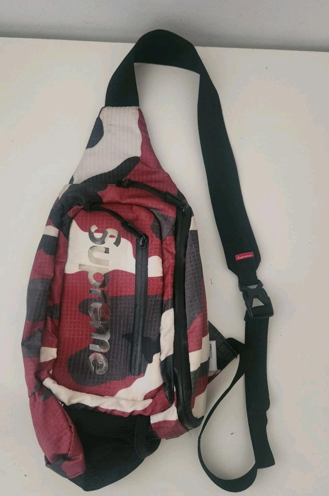 SS21 Supreme Sling Bag Umhänge-/Gürteltasche Cordura Nylon wasserabweisend Rot Camo