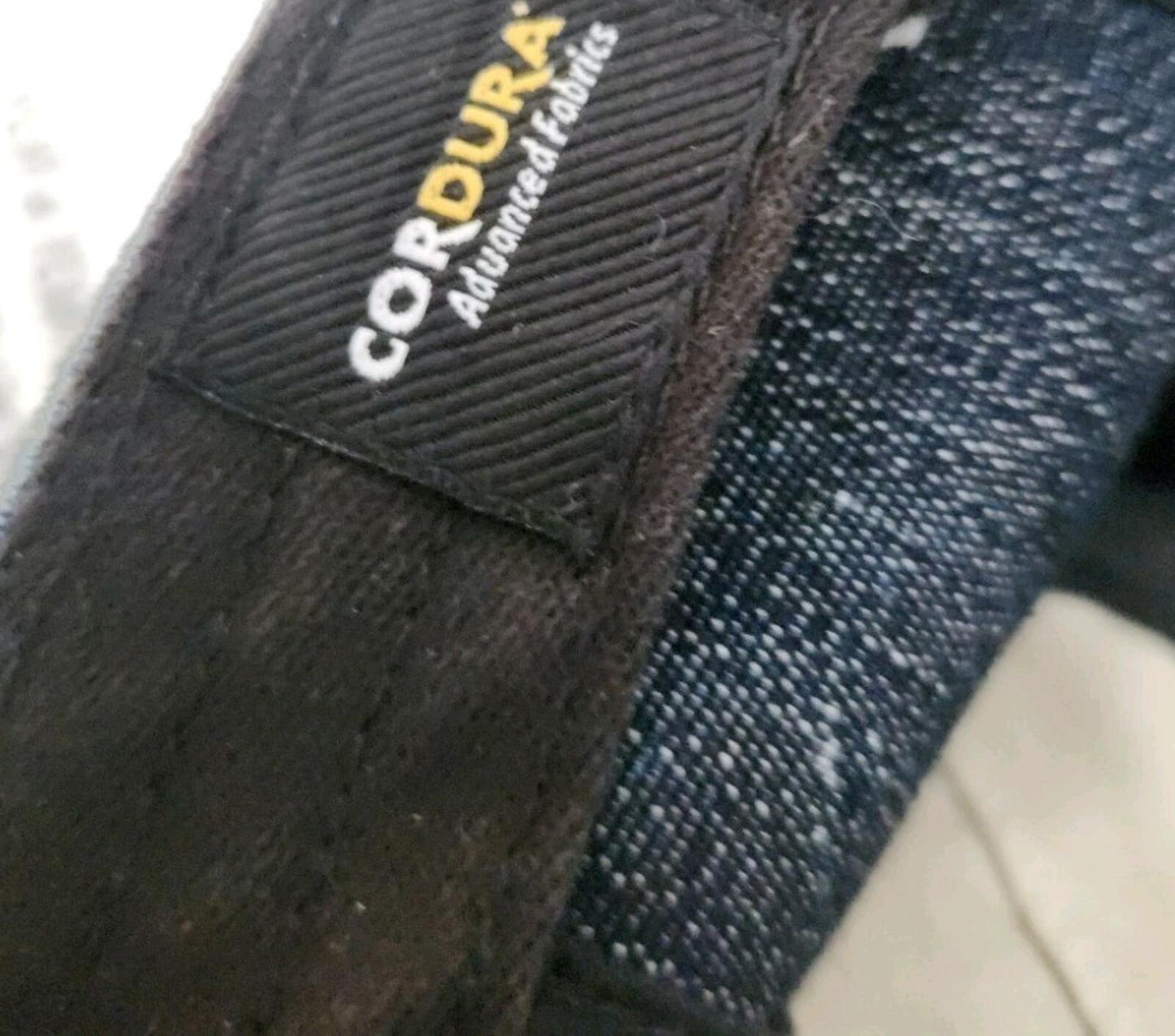 SS24 Supreme Cordura Denim S Logo 6-Panel Cap Bleached Indigo