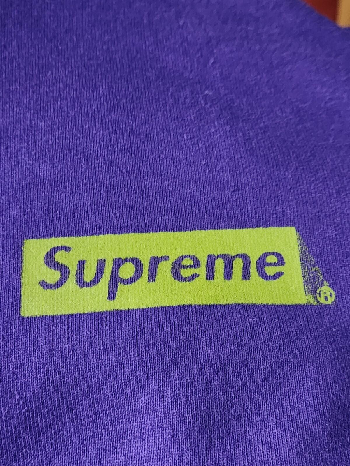 FW19 Supreme Stop Crying Hooded Sweatshirt Purple Size M
