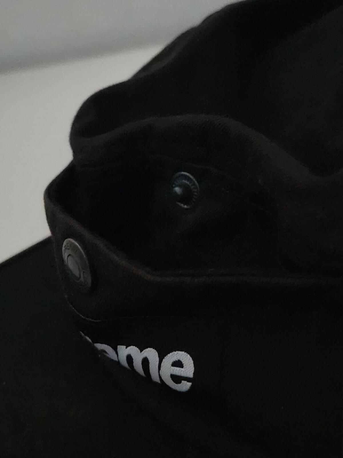 FW18 Supreme Snap Button Pocket Camp Cap black hat box logo