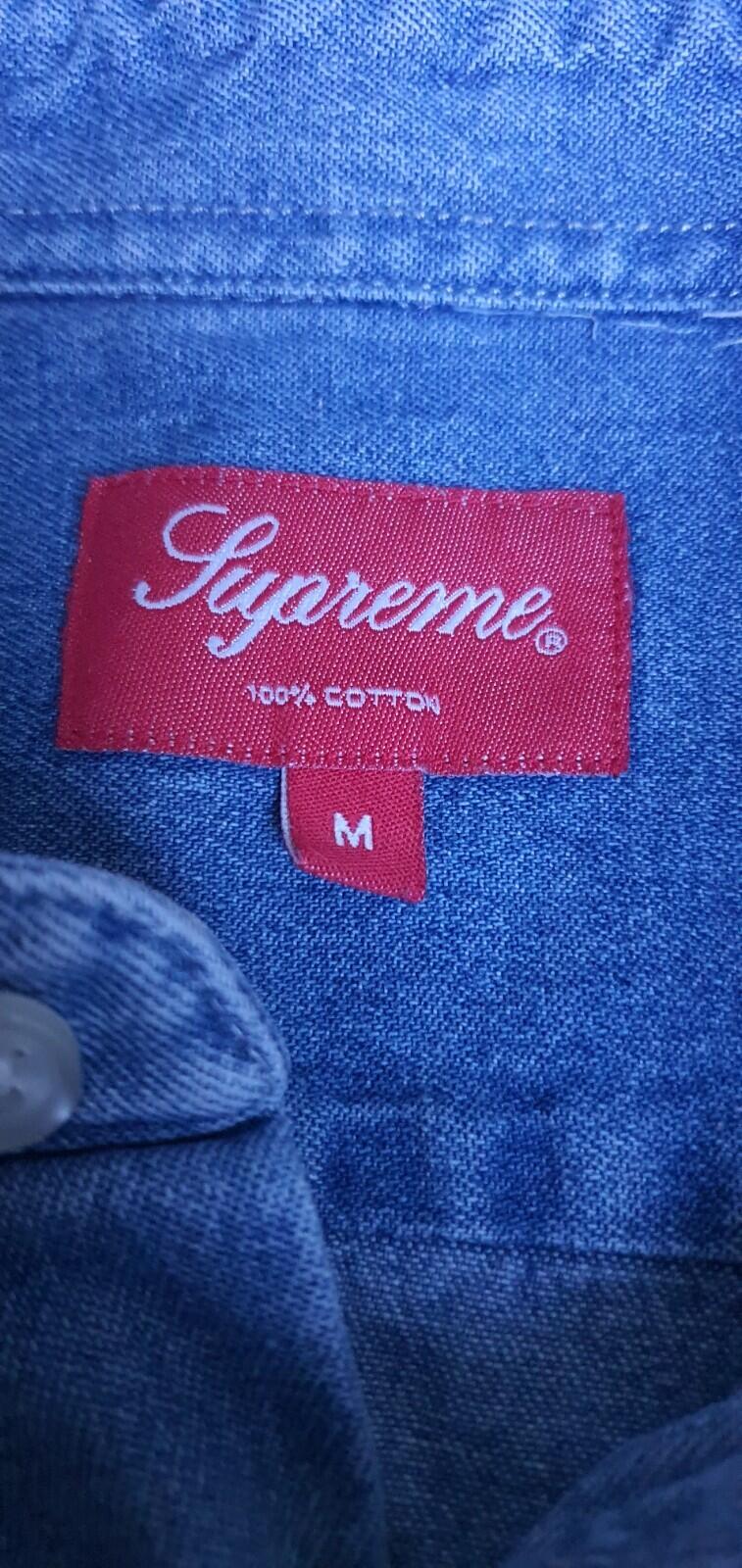 FW21 Supreme Small Box Denim Shirt Blue Talla M Mediana