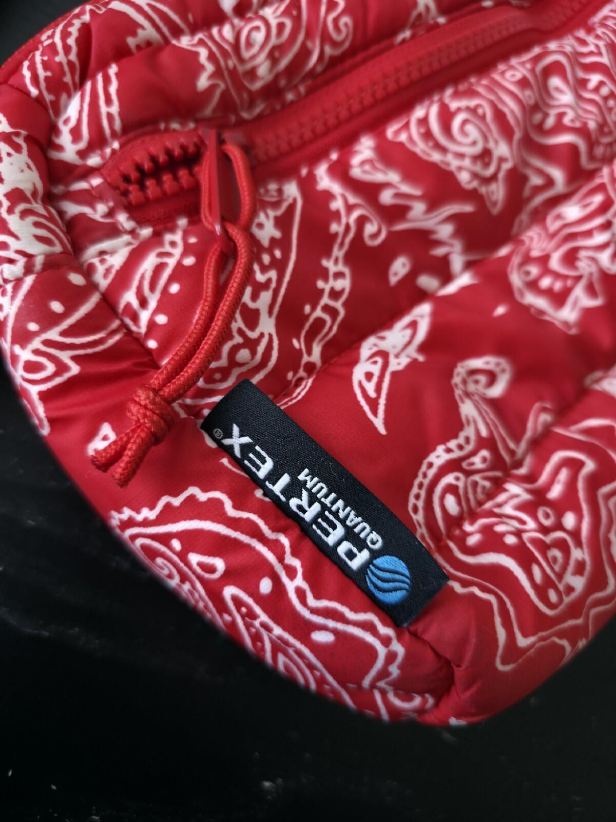 FW22 Supreme Puffer Side Bag Shoulder Red Paisley Water Resistant