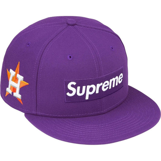 Gorra Supreme x MLB Teams Box Logo New Era Morada Houston Astros con cierre a presión FW25
