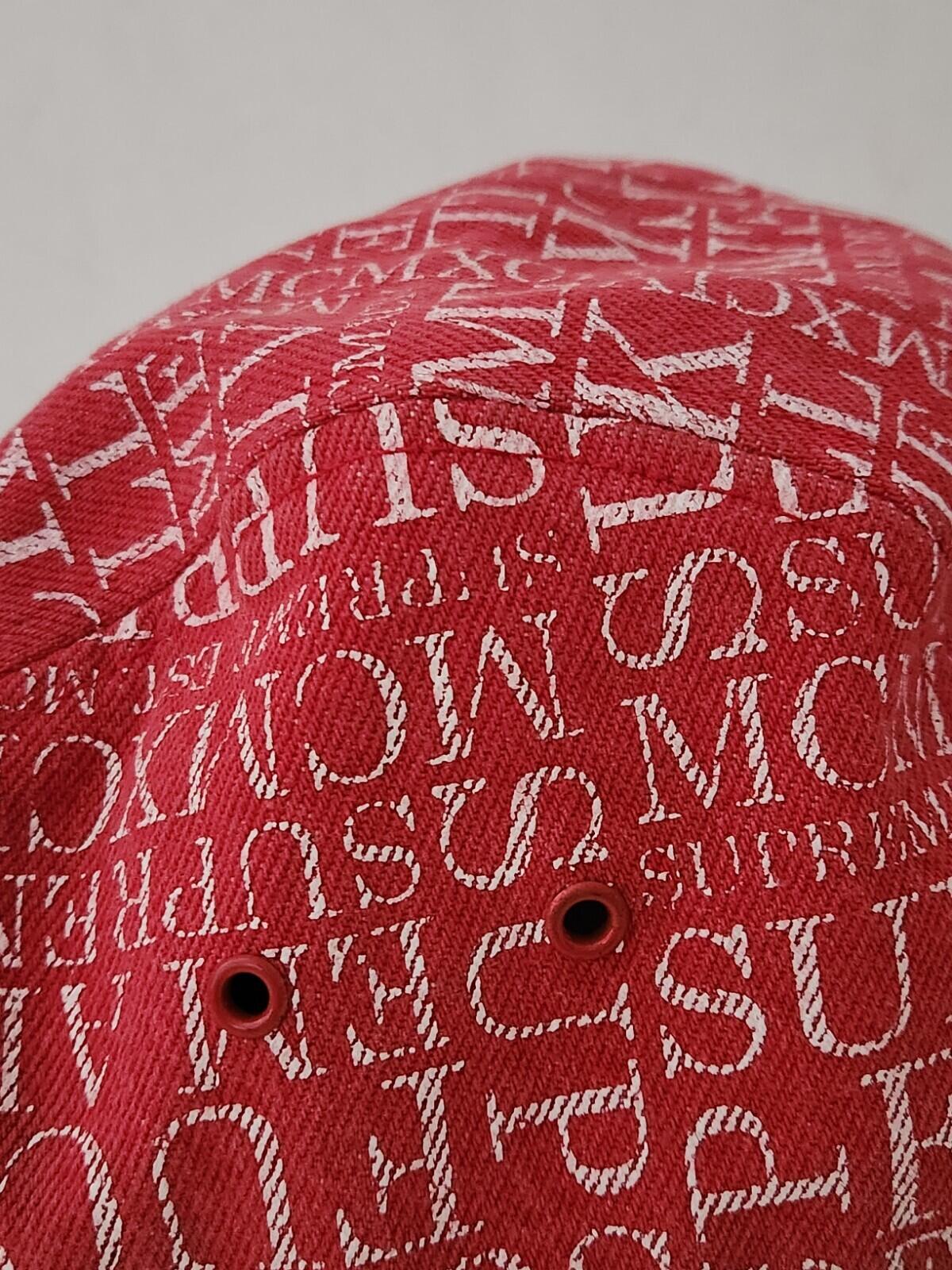 FW15 Supreme F UCK EM' ALL denim camp cap Red hat box logo