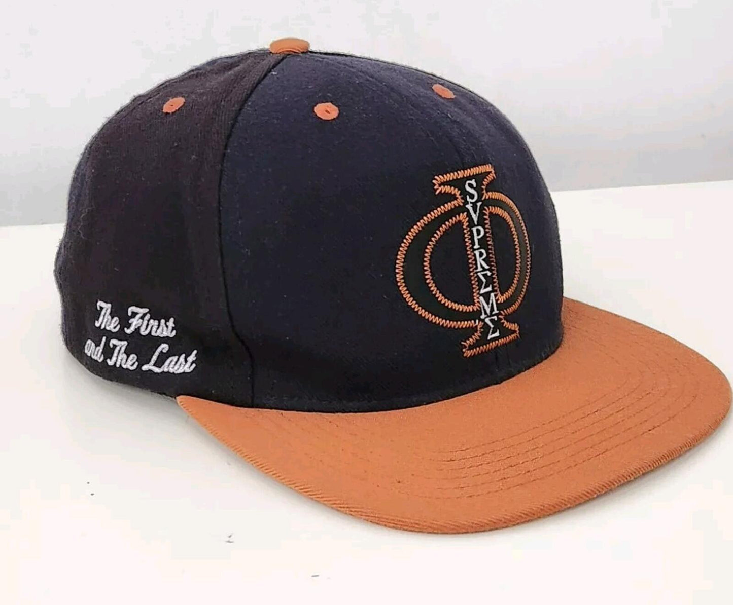 FW13 Supreme Starter Phi 6-panel hat cap snapback Rare 2013 Navy Black Orange