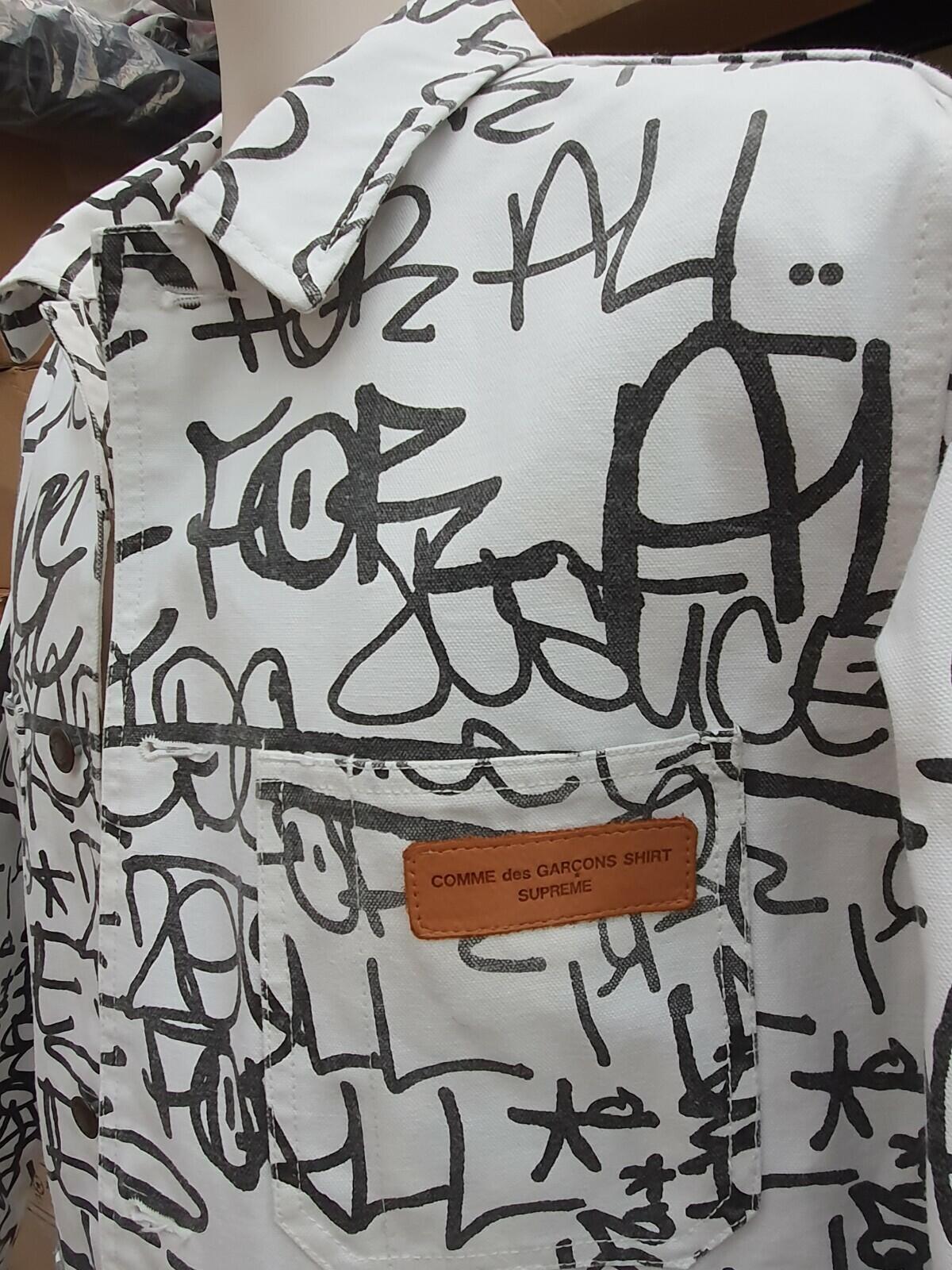 Abrigo de lona estampado FW18 Supreme x Comme Des Garcons Shirt