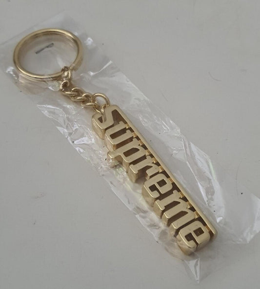 FW16 Supreme Grand Prix metal keychain gold keyring New and unopened Accessory