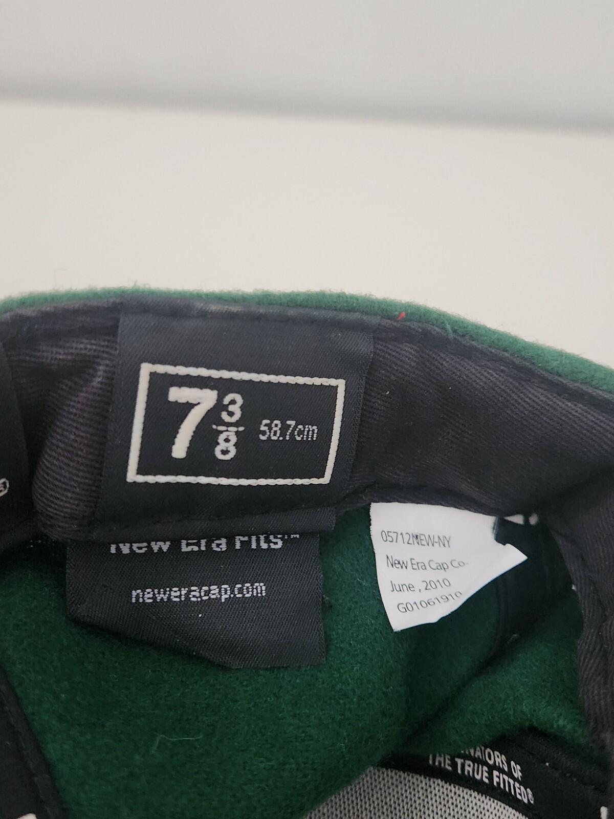 FW10 Supreme Woolrich Box Logo New Era green hat wool cap 7 3/8 Vintage 2010