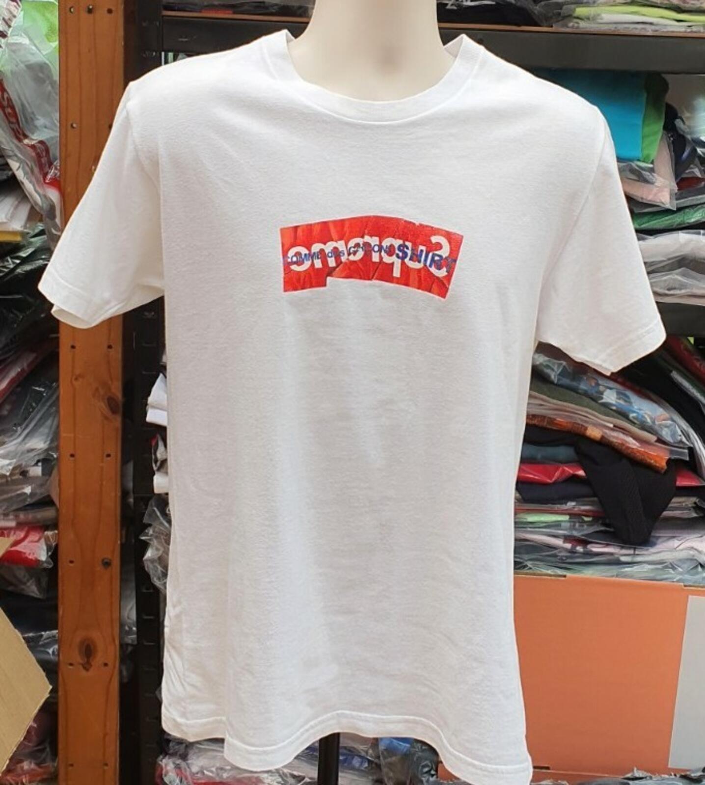 SS17 Supreme CDG Commes Des Garçons Shirt Box logo tee white T-shirt M medium