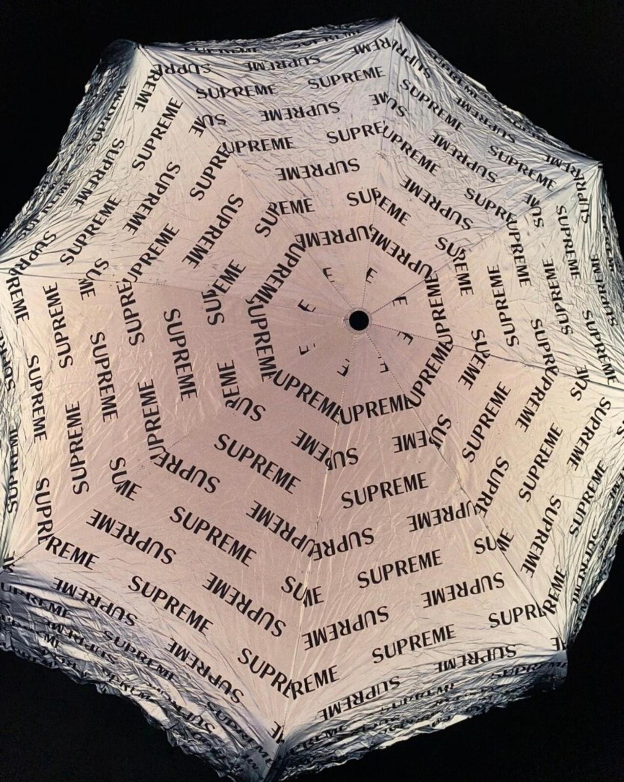 FW16 Supreme ShedRain reflective repeat umbrella Grey 54" Collapsible