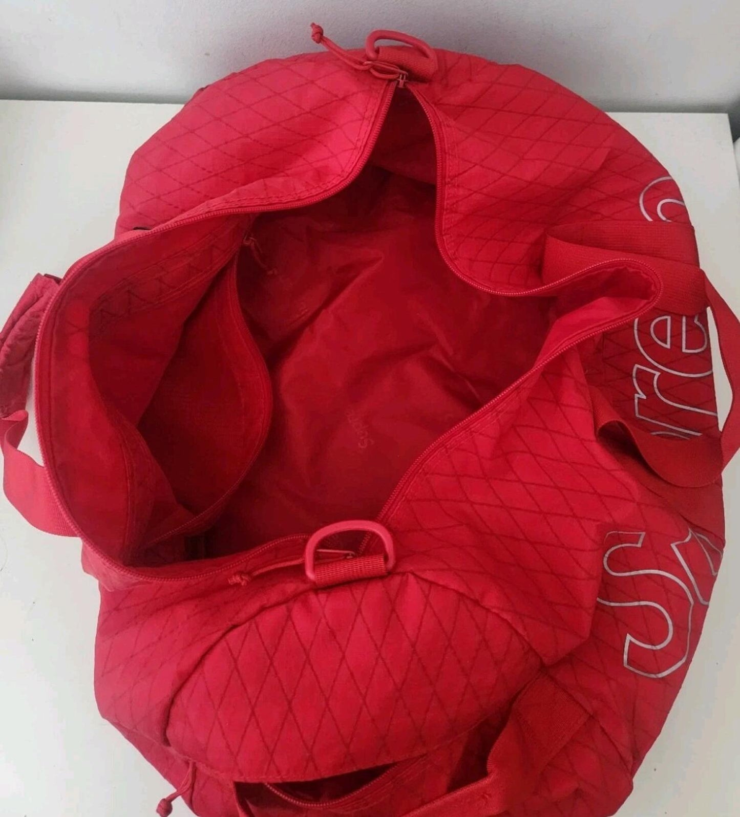 FW18 Supreme Duffle Bag Red Water and Abrasion Resistant