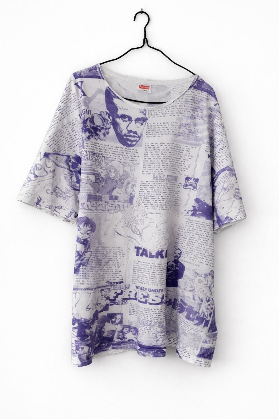 SS07 Supreme Malcolm X Ultraman Anime Manga Tee White Size XL
