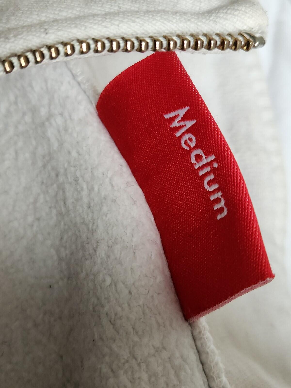 FW18 Supreme Leopard Panel Half Zip Sweatshirt size M medium White jumper