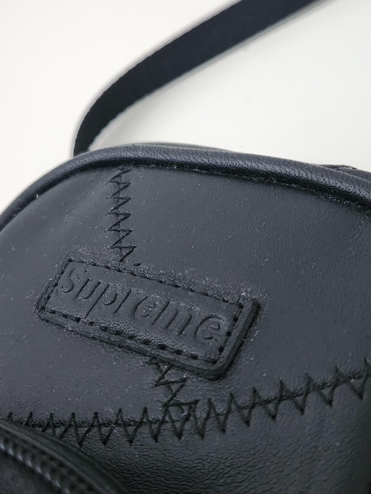 FW19 Supreme Patchwork Cowhide Leather black shoulder bag