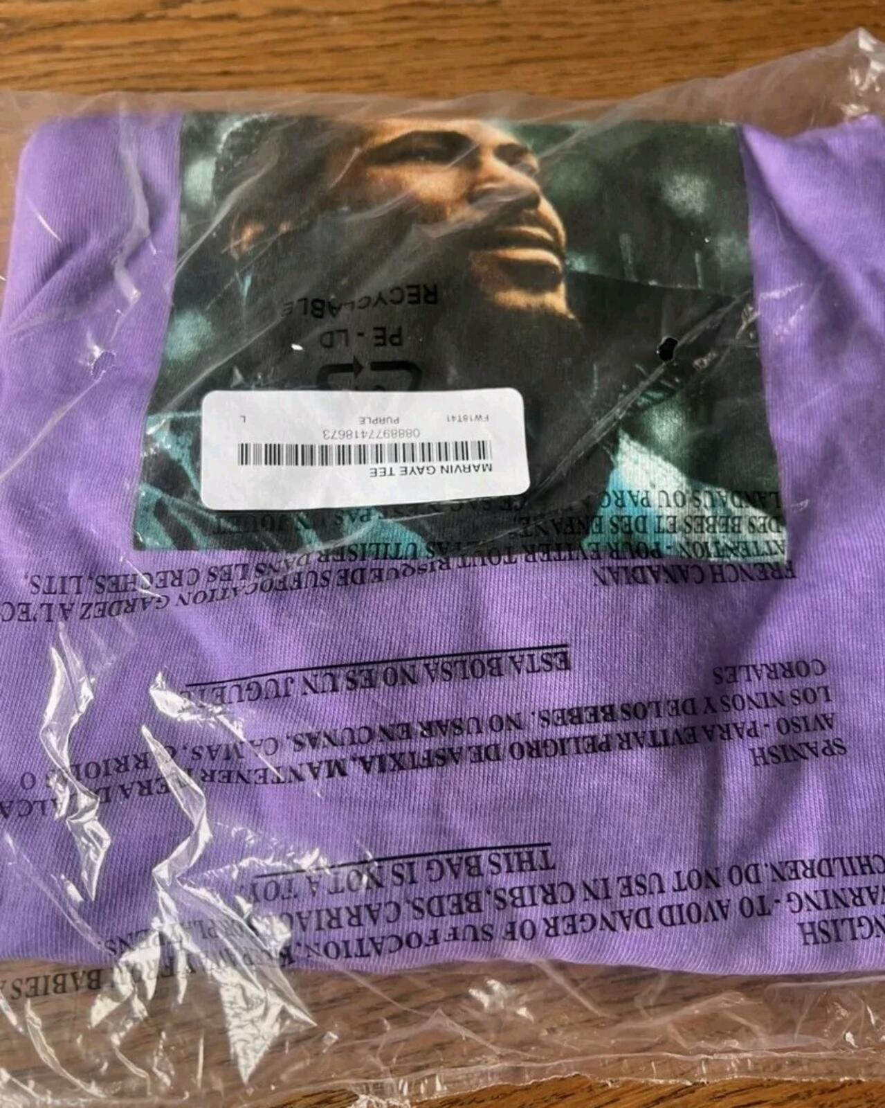 FW18 Supreme Marvin Gaye Tee Purple Size L