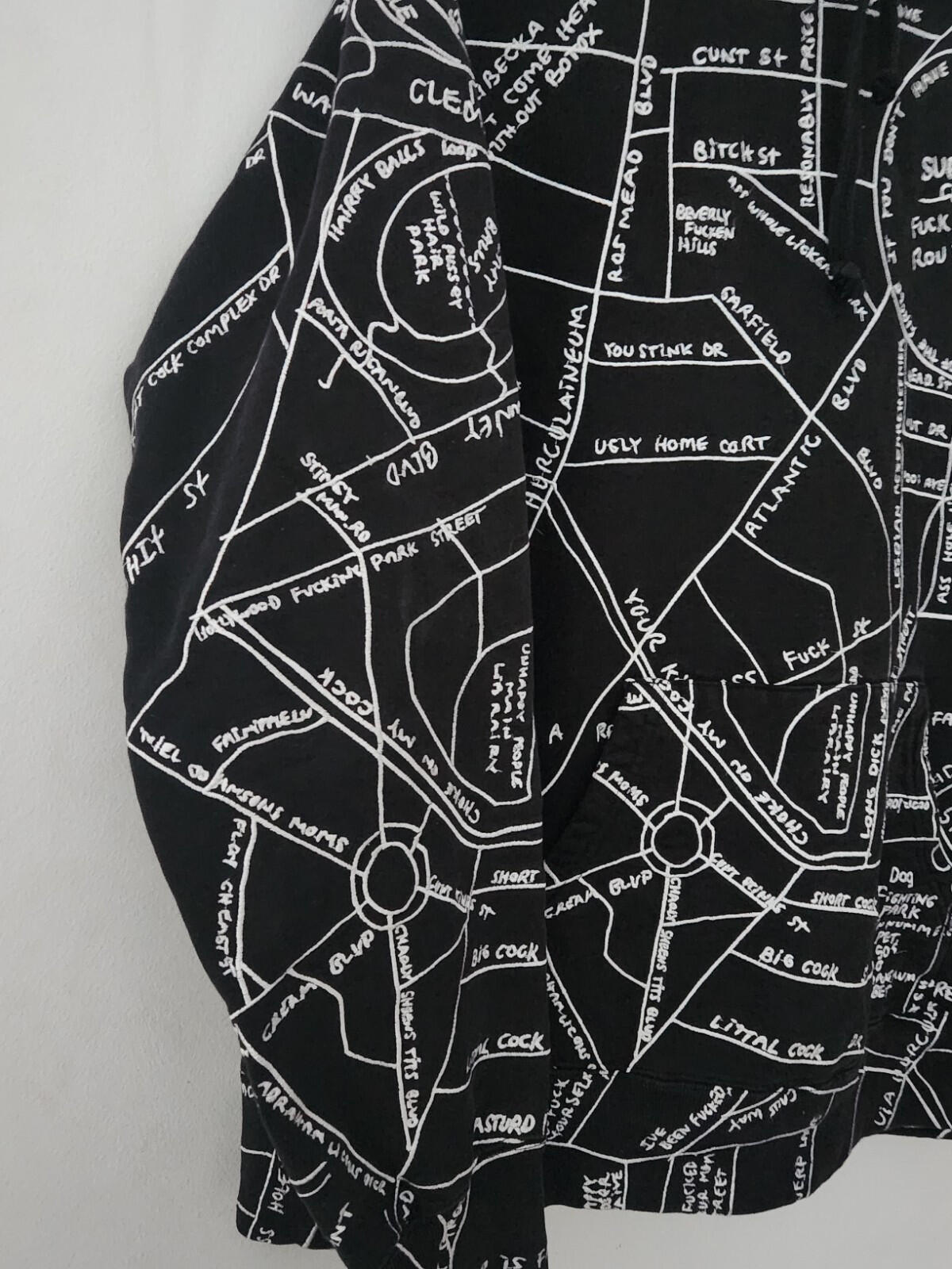 SS19 Supreme Gonz Embroidered Map Hooded Sweatshirt medium Black Hoodie Gonzales