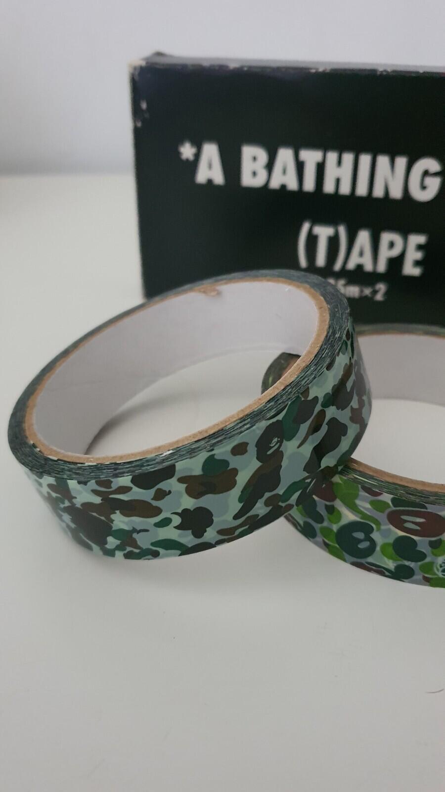 A BATHING APE camo T (APE) 2-pack 25m x 2 tape green camouflage vintage Rare
