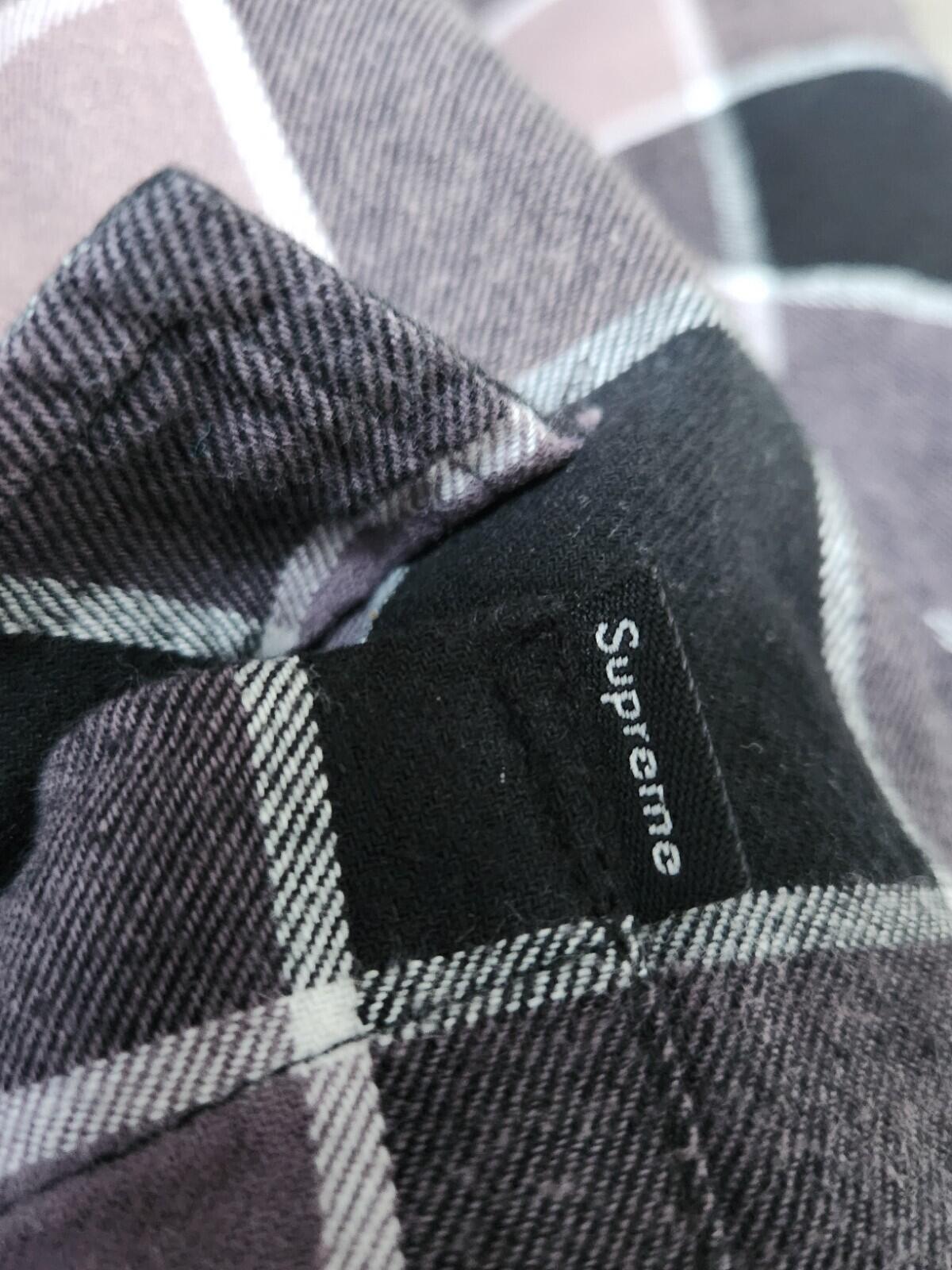 FW18 Supreme Quilted Faded Plaid Shirt Black Size L Large