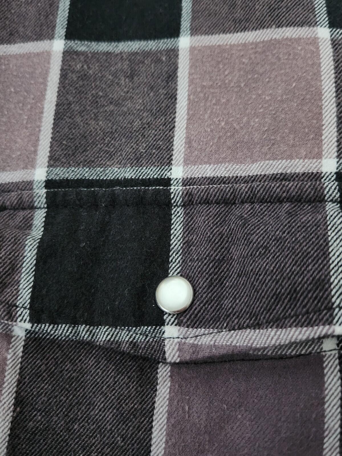 FW18 Supreme Quilted Faded Plaid Shirt Black Size L Large