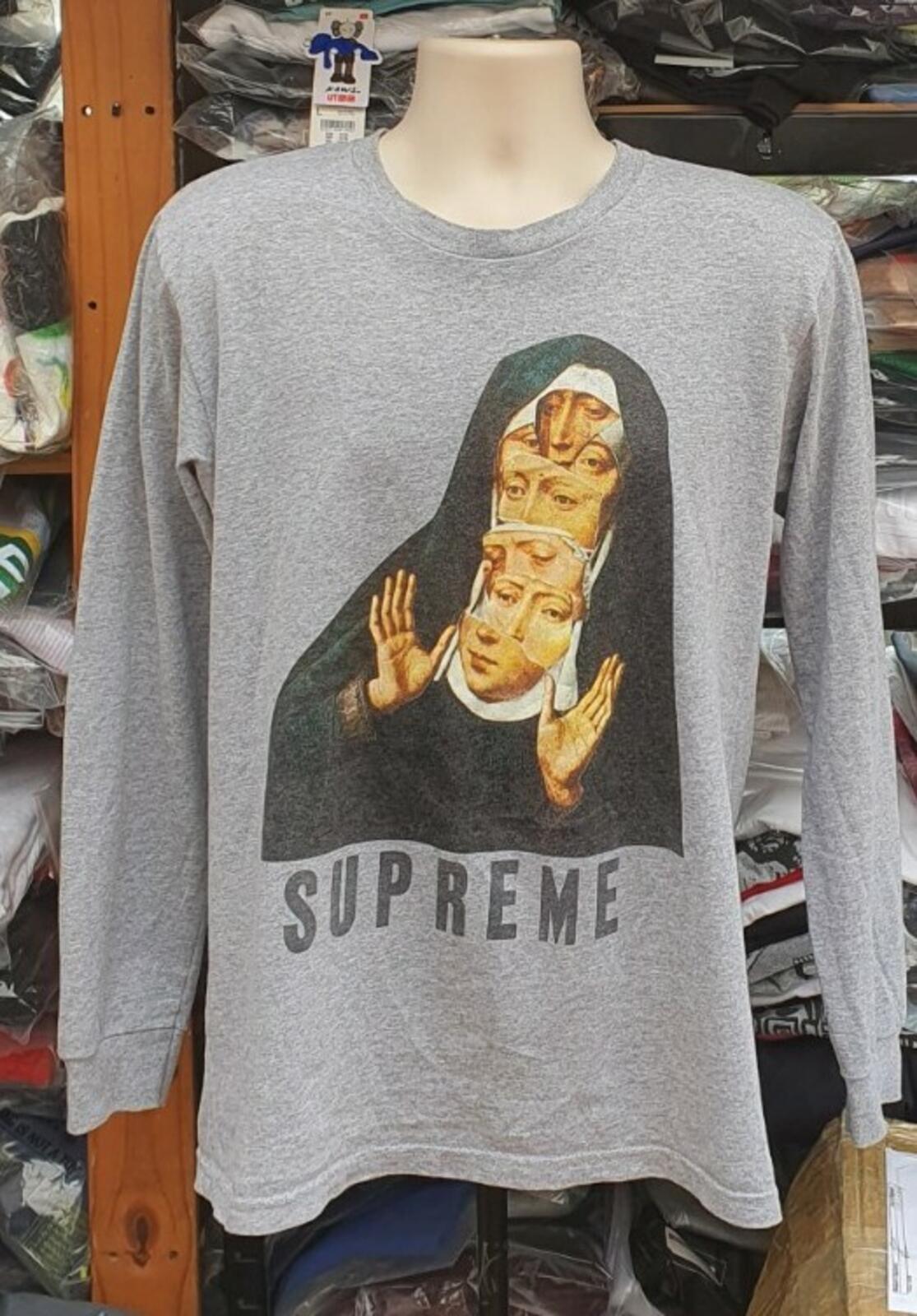 SS17 Supreme Nun L/S Tee Heather Grey Size M