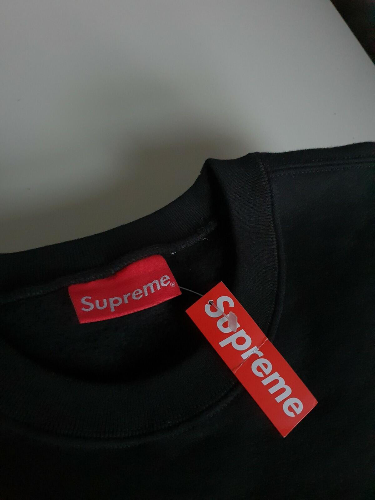 SS19 Supreme Rib Stripe black crewneck size M medium sweatshirt New With Tag