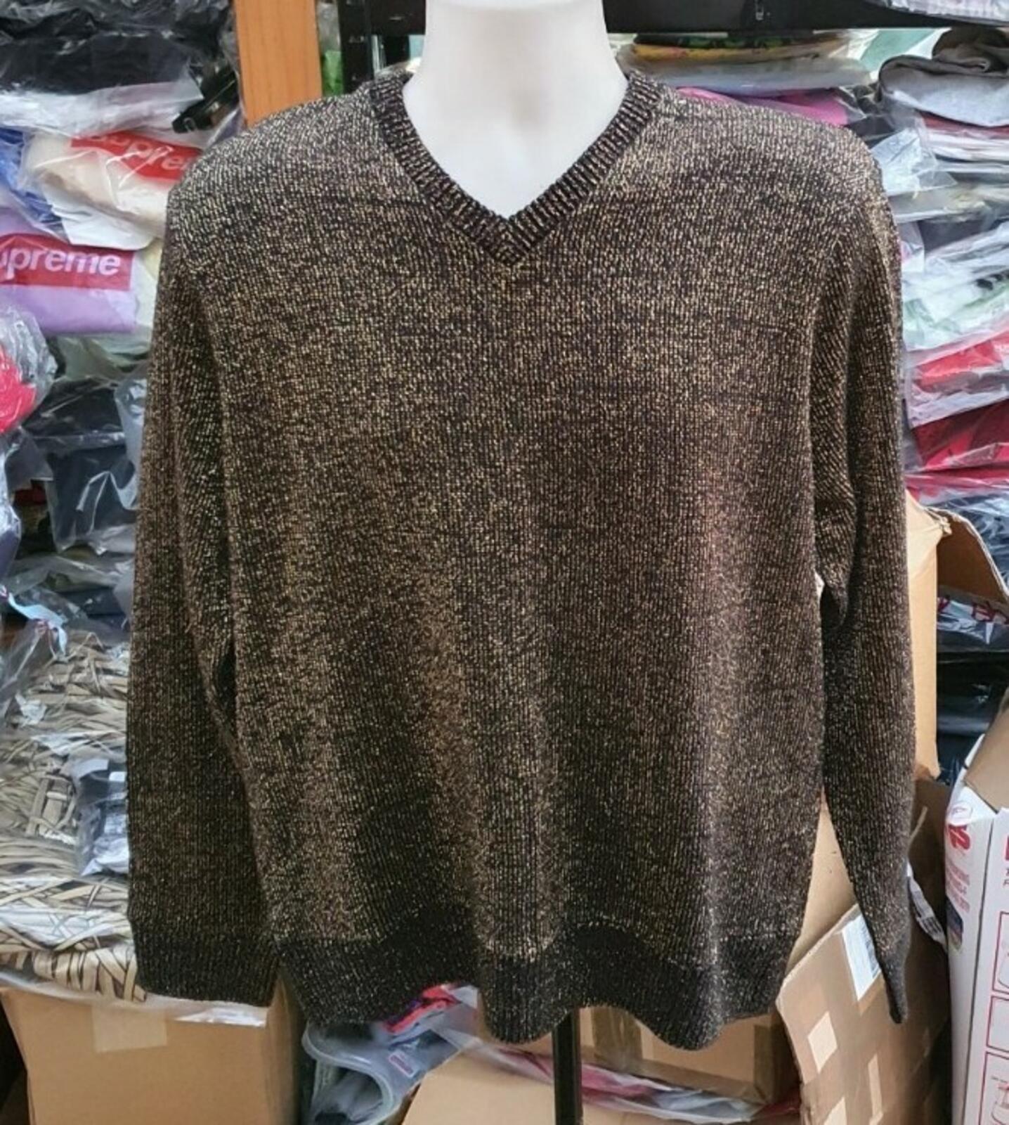 SS16 Supreme Tinsell Sweater Gold Metallic Size L fits smaller