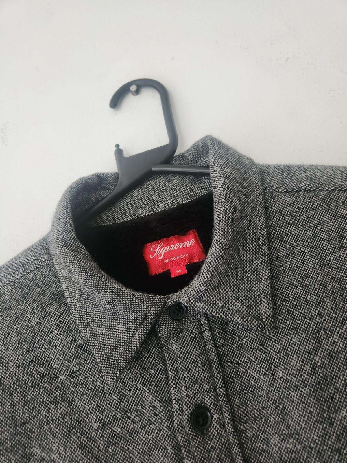 FW12 Supreme Pile Lined Shirt Grey Wool Size M