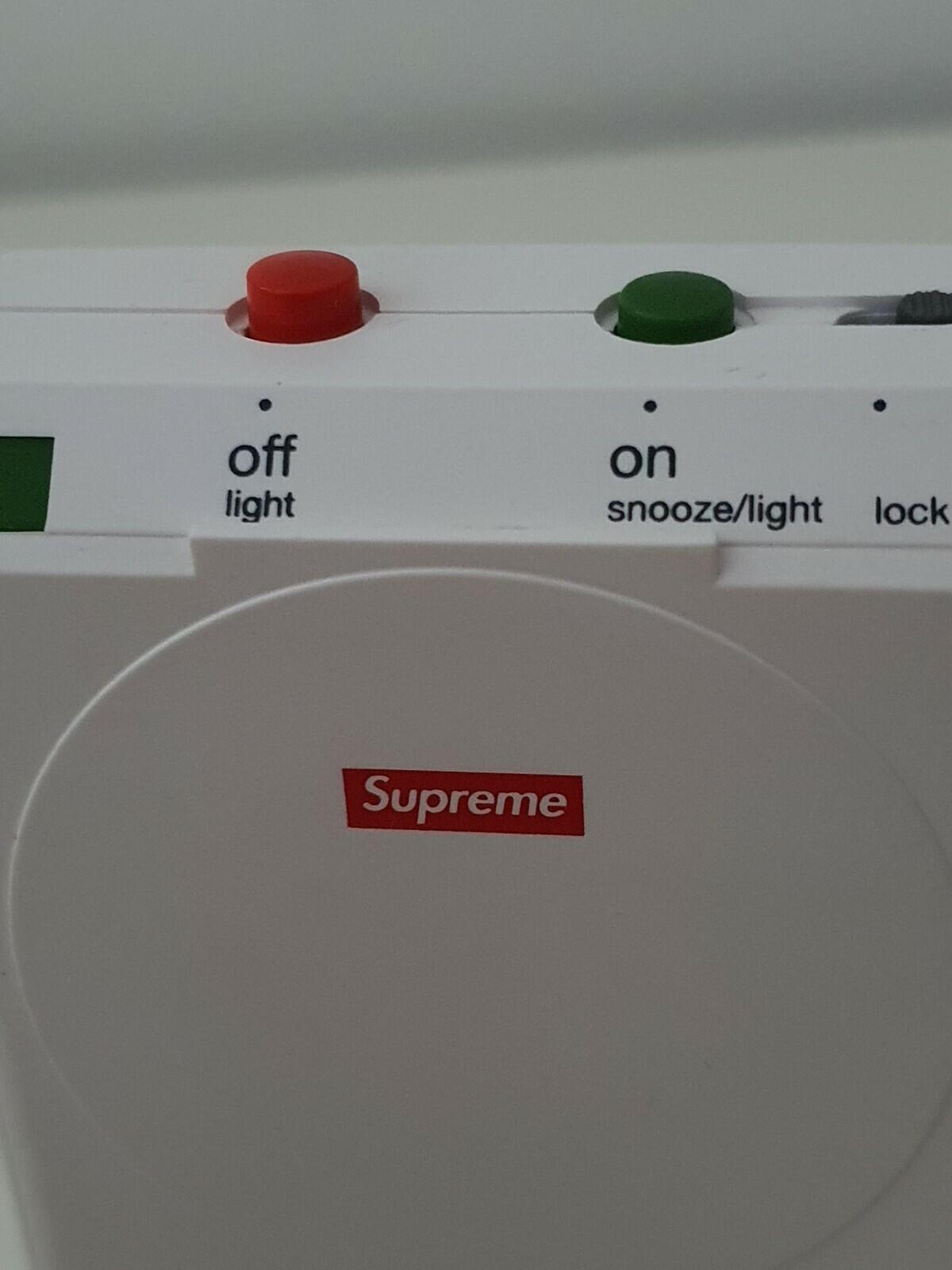 SS15 Supreme x Braun Travel Alarm Clock white small box logo Rare