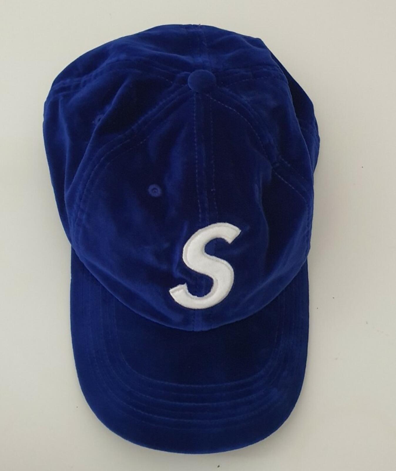 FW20 Supreme S Logo Velvet 6-panel Cap Royal
