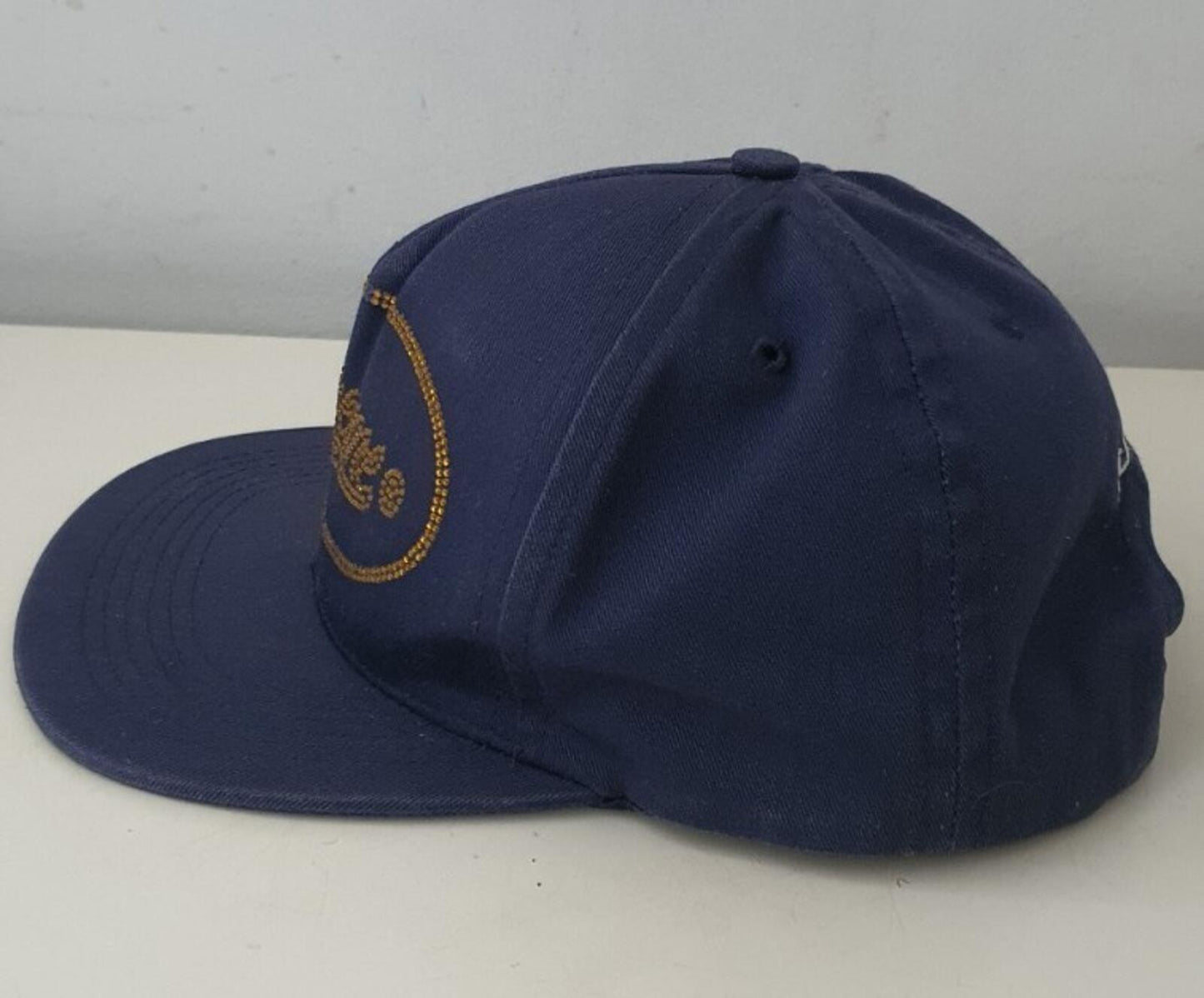 FW17 Supreme Studded Script Logo 5-Panel-Cap Blau Cap Navy