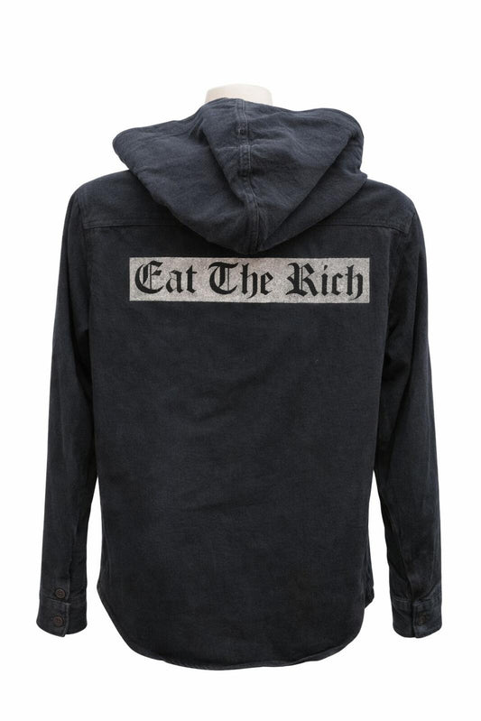 Camisa Vaquera con Capucha FW14 Supreme Eat The Rich Indigo Talla M