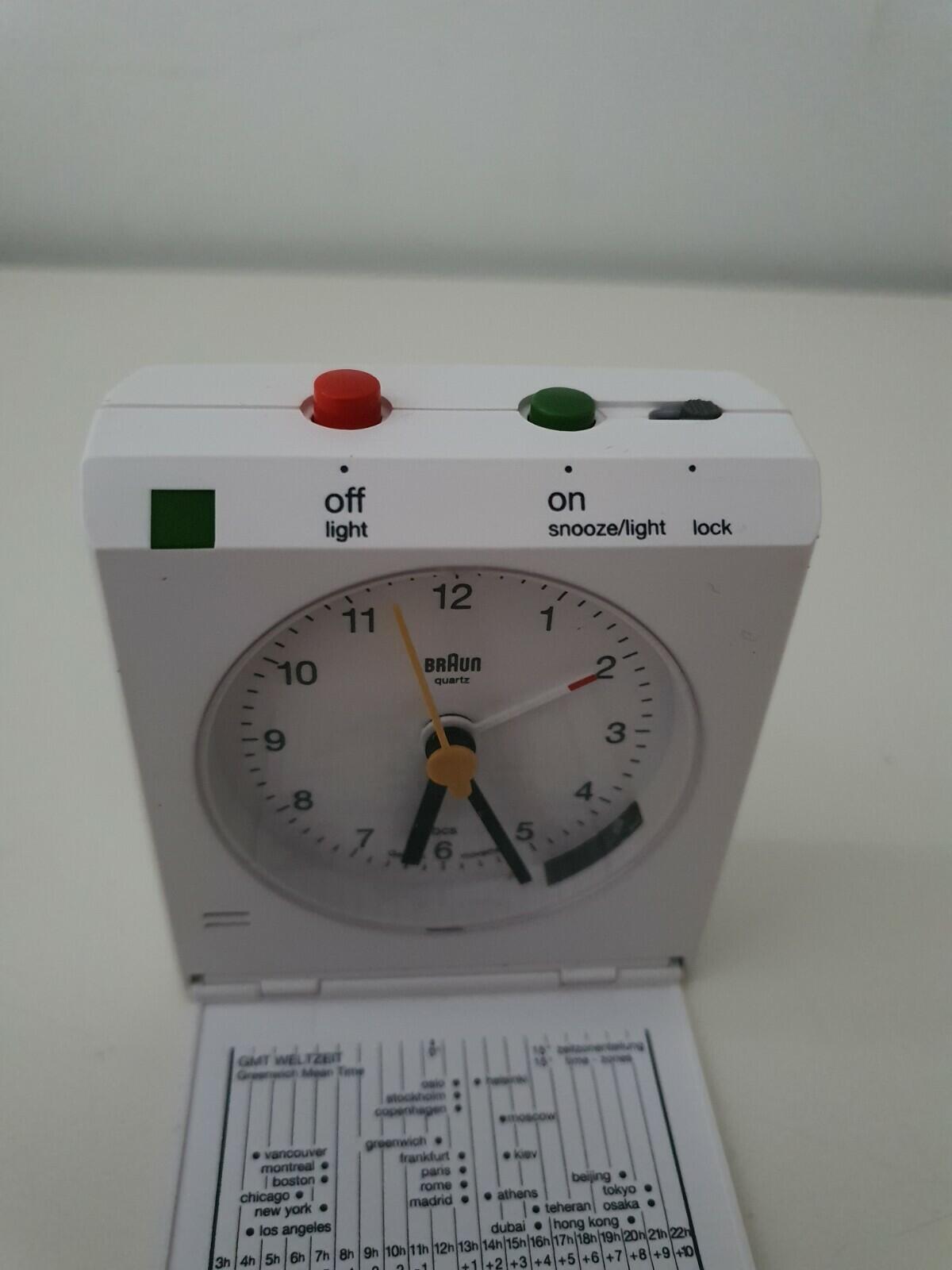 SS15 Supreme x Braun Travel Alarm Clock white small box logo Rare