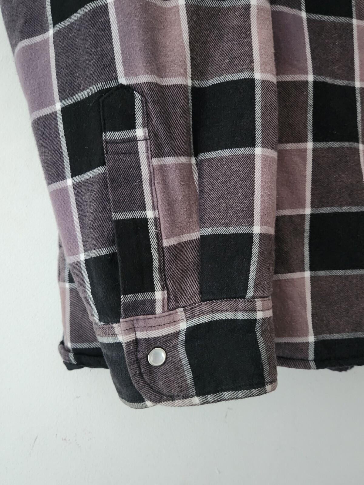 FW18 Supreme Quilted Faded Plaid Shirt Black Size L Large