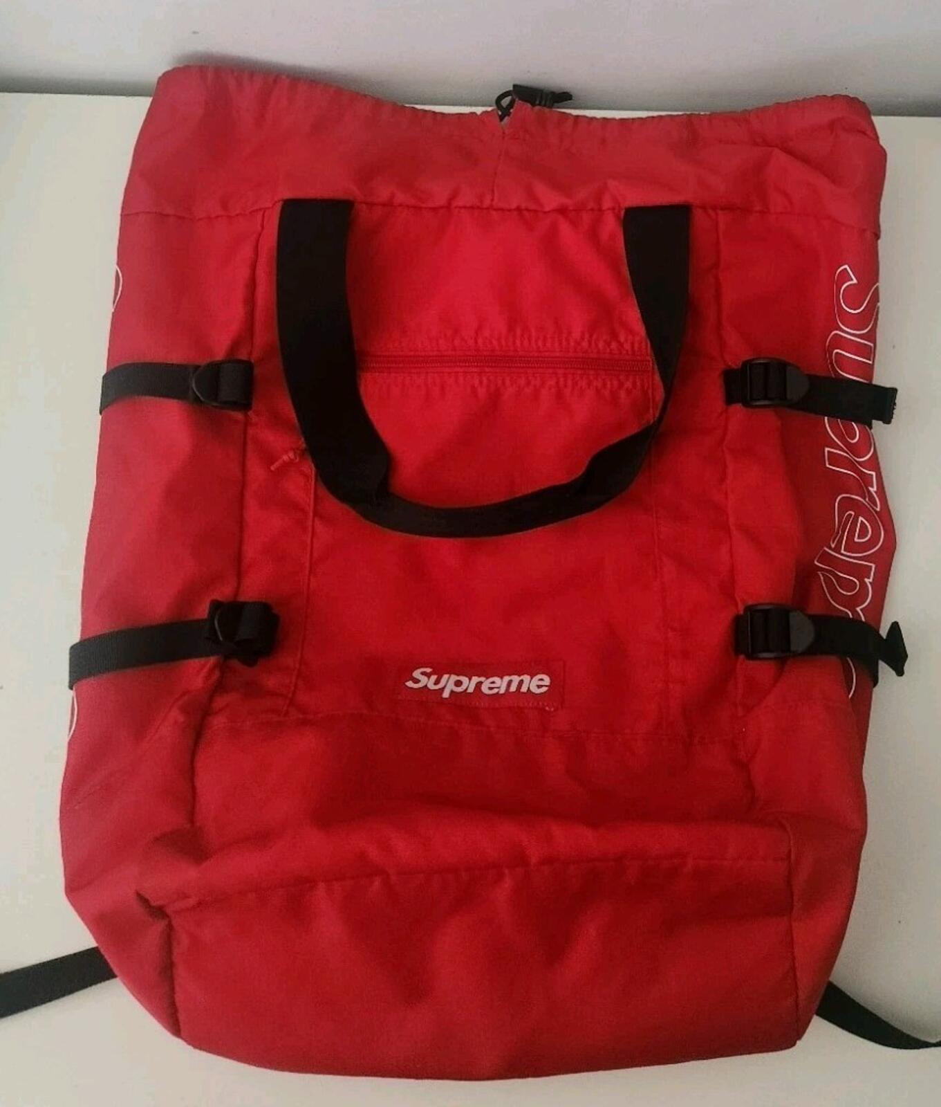 SS19 Supreme tote backpack Red bag cordura 18L nylon