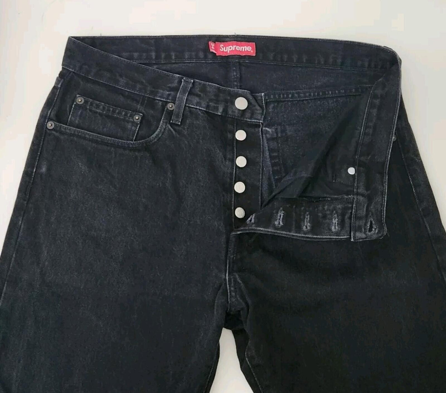 FW16 Supreme Black Slim Jeans Size 34 W34 L27 altere