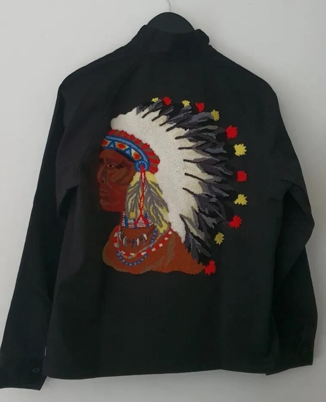 FW17 Supreme Chief Harrington Jacket Chenille Indian Black Size S