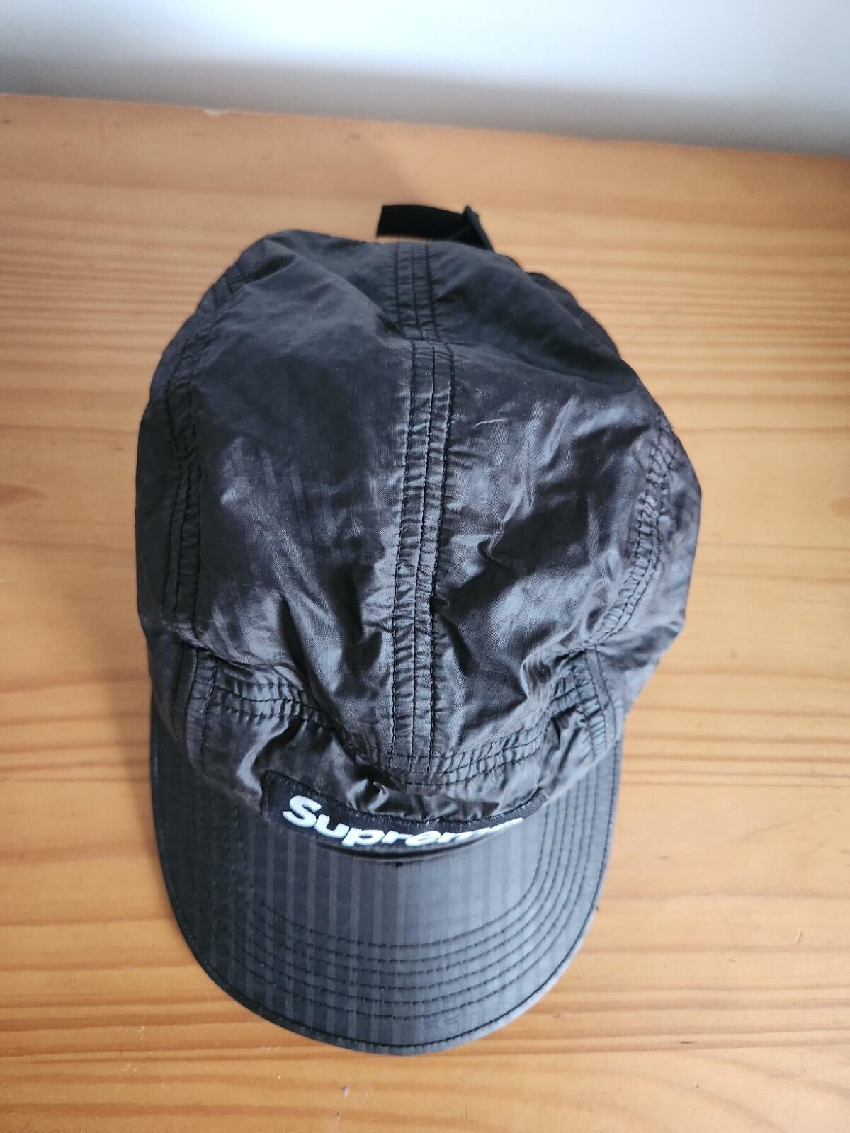 SS21 Supreme Metallic Check Camp Cap Black