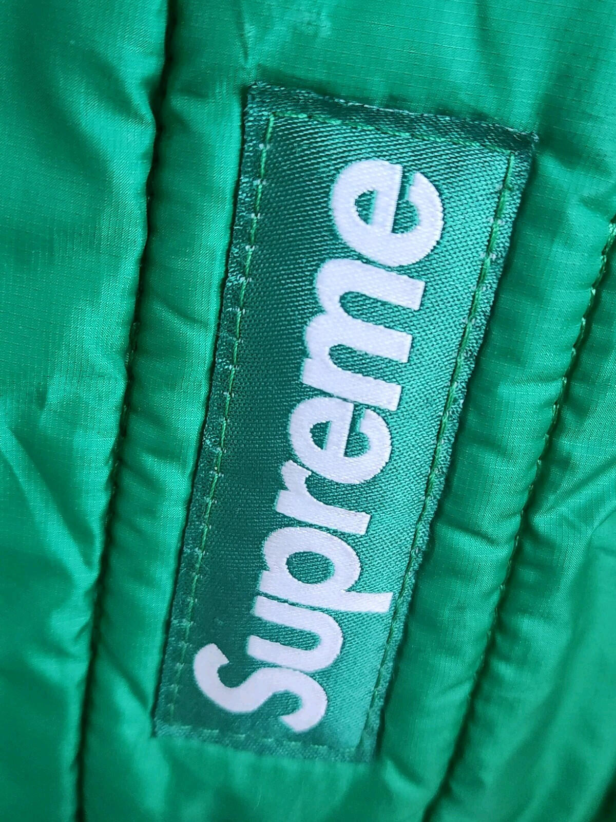 FW22 Supreme Puffer Backpack Green Bag Water Resistant