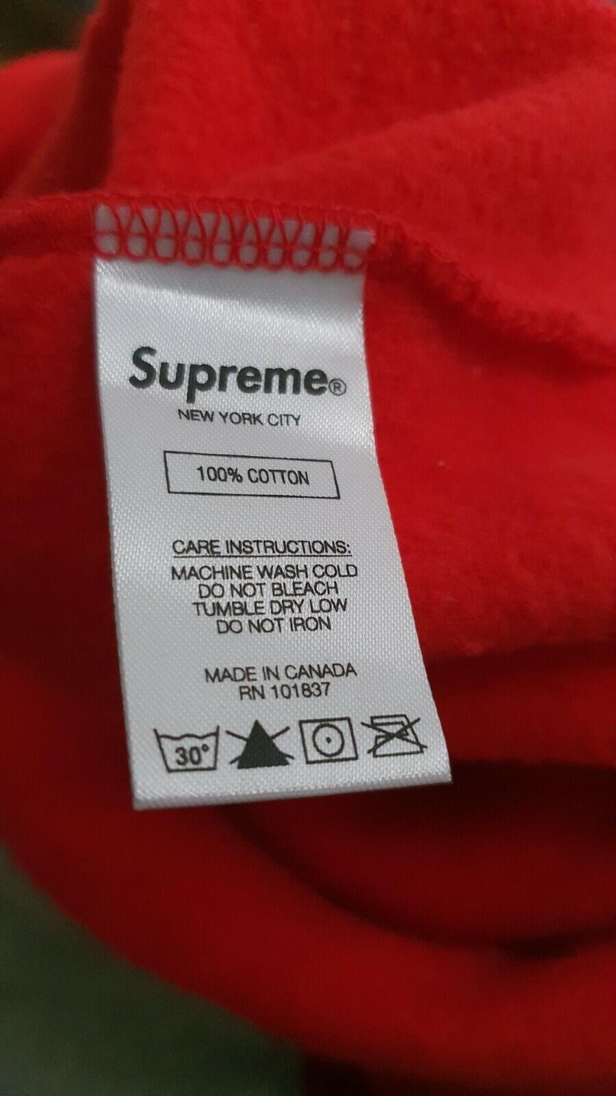 SS19 Supreme S Logo Colorblocked Hooded Sweatshirtgröße XL roter Hoodie