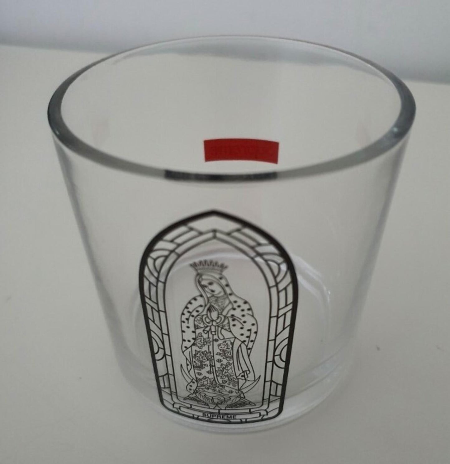 FW13 Supreme Koba Virgin Mary Candle (Glass Only) clear box logo Rare Accessory