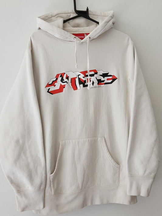 Sudadera con capucha FW19 Supreme Delta Logo Talla M Mediana Hoodie Natural
