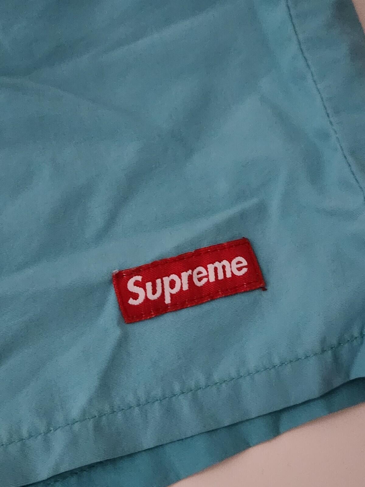 SS17 Supreme Split Logo Water Short Nylon Shorts Größe L Groß Blau Weiß