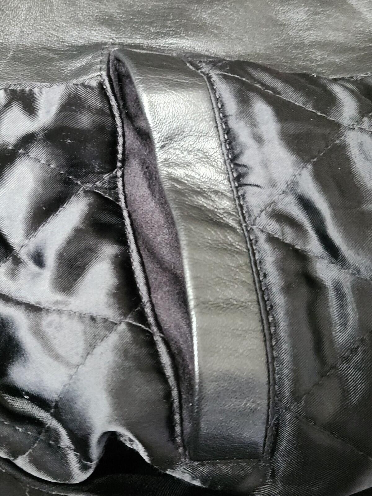 FW16 Supreme Court Cards Hooded Leather Jacket Lambskin black medium Coat Satin