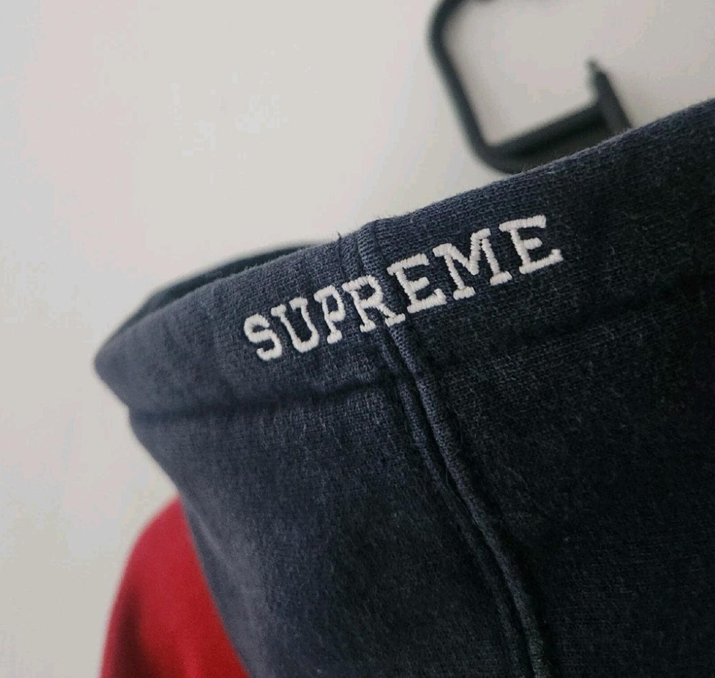 SS19 Supreme S Logo Colorblocked Hooded Sweatshirtsize M medium red hoodie
