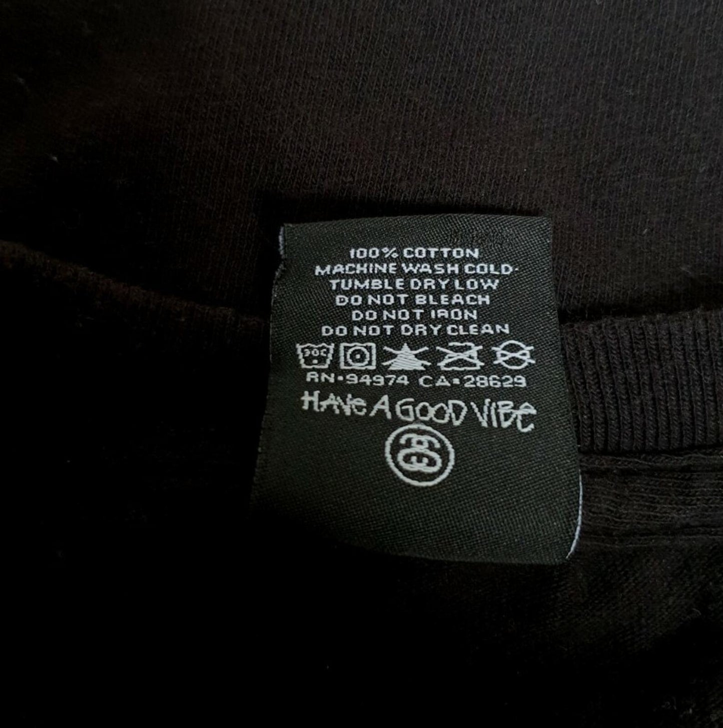 STUSSY camiseta negra n.º 4 talla S